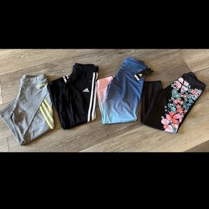 Like New Girls Adidas Crop Leggings Bundle - Size M